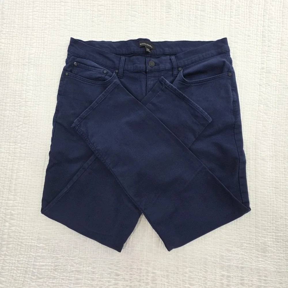 Banana Republic Core Pants Men's 36x30 Navy Blue 5 Pocket Design Stretch Comfort - Picture 13 of 15